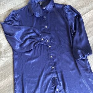 Royal blue satiny blouse/dress/tunic